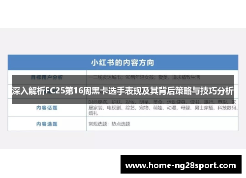 深入解析FC25第16周黑卡选手表现及其背后策略与技巧分析